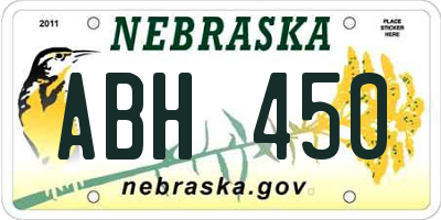 NE license plate ABH450