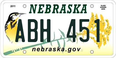 NE license plate ABH451