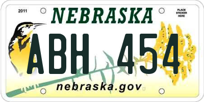 NE license plate ABH454