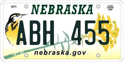 NE license plate ABH455