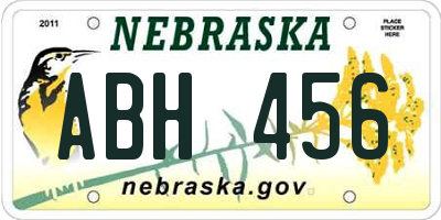 NE license plate ABH456