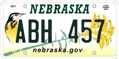 NE license plate ABH457