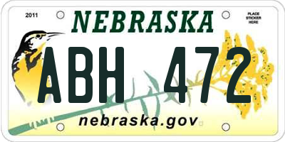 NE license plate ABH472