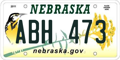 NE license plate ABH473