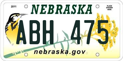 NE license plate ABH475