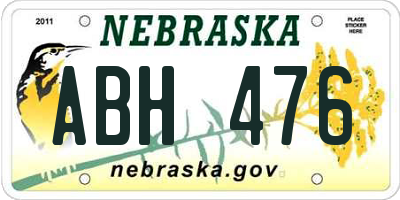 NE license plate ABH476