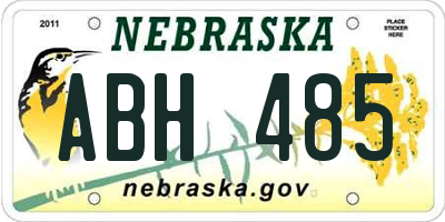 NE license plate ABH485