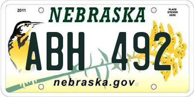 NE license plate ABH492