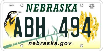 NE license plate ABH494