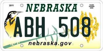 NE license plate ABH508