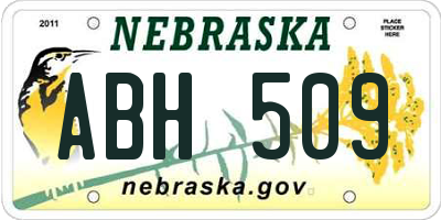 NE license plate ABH509