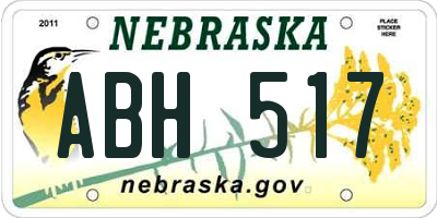 NE license plate ABH517