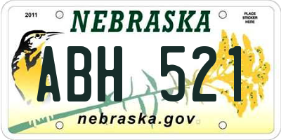 NE license plate ABH521