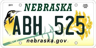 NE license plate ABH525