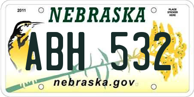 NE license plate ABH532