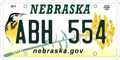 NE license plate ABH554