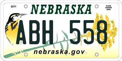 NE license plate ABH558