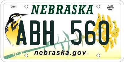 NE license plate ABH560