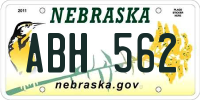 NE license plate ABH562