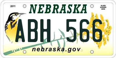 NE license plate ABH566