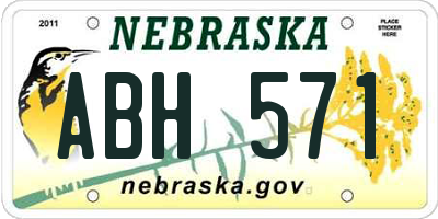 NE license plate ABH571