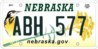 NE license plate ABH577