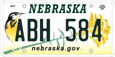 NE license plate ABH584