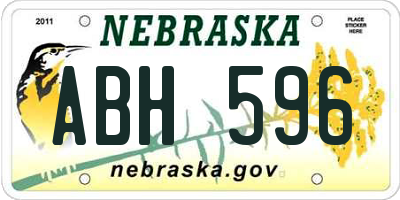 NE license plate ABH596