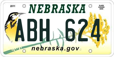 NE license plate ABH624