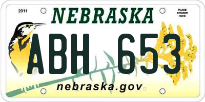 NE license plate ABH653
