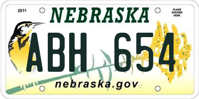 NE license plate ABH654