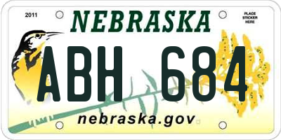 NE license plate ABH684