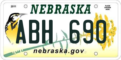 NE license plate ABH690