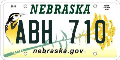 NE license plate ABH710