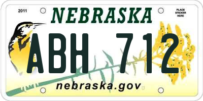 NE license plate ABH712