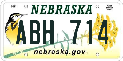 NE license plate ABH714