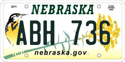 NE license plate ABH736