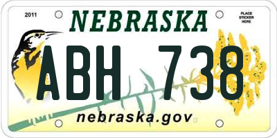 NE license plate ABH738