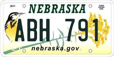 NE license plate ABH791