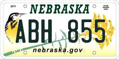 NE license plate ABH855