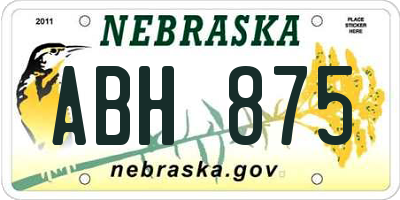 NE license plate ABH875