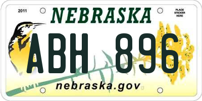 NE license plate ABH896