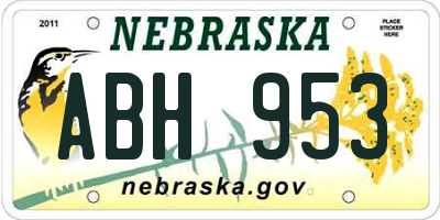 NE license plate ABH953