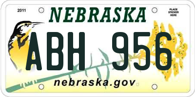 NE license plate ABH956