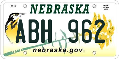 NE license plate ABH962