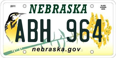 NE license plate ABH964