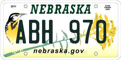 NE license plate ABH970