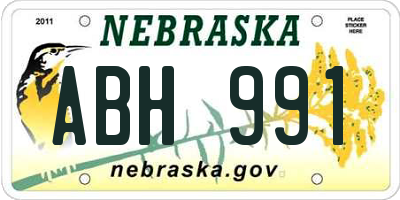 NE license plate ABH991