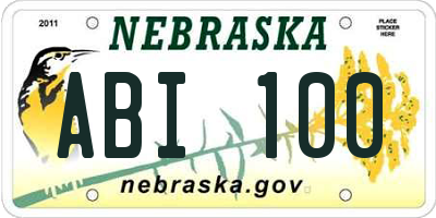 NE license plate ABI100