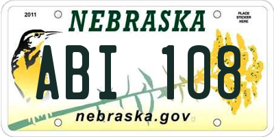 NE license plate ABI108